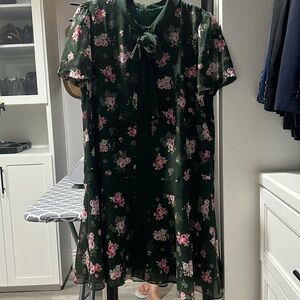 Alexia Admor dress, size S (fits S/M). Green with pretty pink flowers.NWOT.Cute!